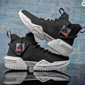 Suprate Men's European Black Trainers Running Athletic Platform Sneakers size 39